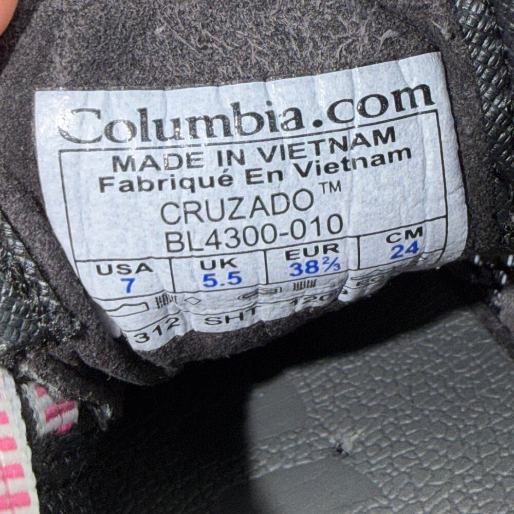 COLUMBIA Cruzado Women's Mesh Water Hiking Shoes Sneakers Size 7 Gray Pink - Picture 11 of 13
